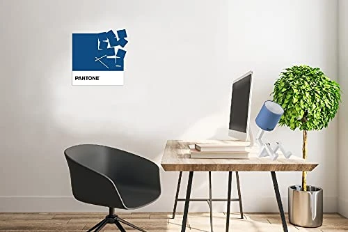 Homemania Fly Away Square Wall Clock for Living Room Kitchen Office Blue White Black Metal 40 x 0.15 x 40 cm, Dimension du Produit: L40xP0,15xA40 cm, 1,6 kg