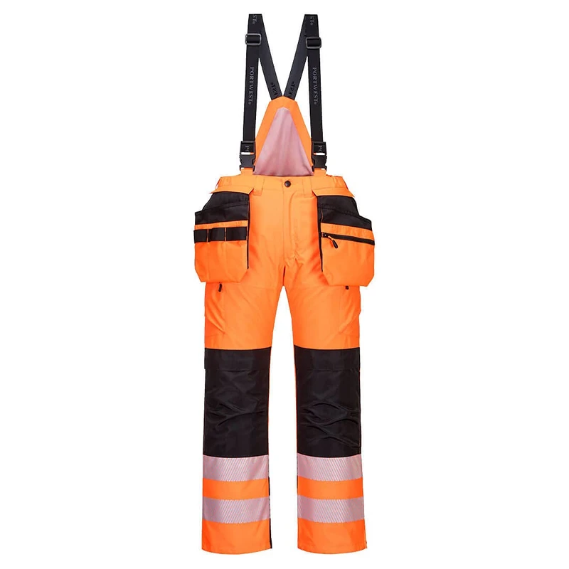 Portwest PW3 Hi-Vis Winter Trouser, Orange/Black, Size : Medium