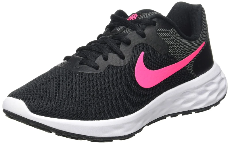 NIKE Women's W Nike Revolution 6 Nn Running Shoe, Black Hyper Pink Iron Grey, 6 UK