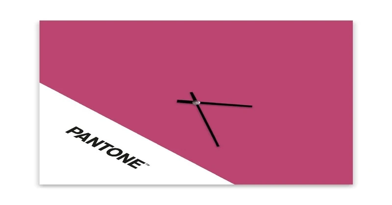 Pantone by Homemania Homemania Double Wall Clock for Living Room Kitchen Office 40 x 0.15 x 40 cm Pink White Black Metal, Dimension du Produit: L40xP0,15xA40 cm, 1,9 kg