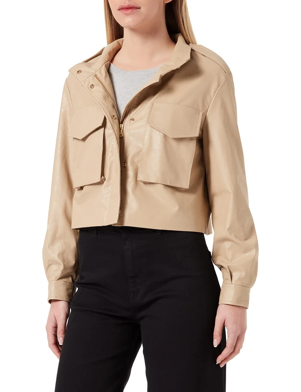 Sisley Womens Jacket 28WPLN00A Jacket, Beige 1K3, 46 - Image 1