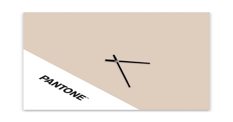 Homemania Double Wall Clock Wall Decor Square for Living Room Kitchen Office Sand White Black Metal 40 x 0.15 x 40cm - Image 1