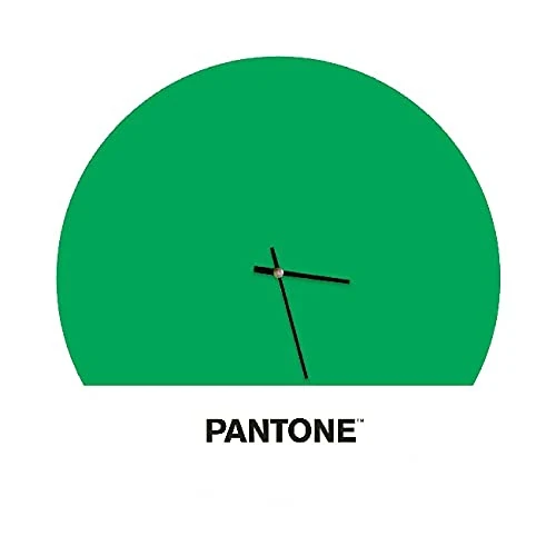 Pantone by Homemania Homemania Tramonto Round Wall Clock for Living Room Kitchen Office Decoration Green White Black Metal 40 x 0.15 x 40 cm, Dimension du Produit: L40xP0,15xA40 cm, 1,5 kg - Image 1