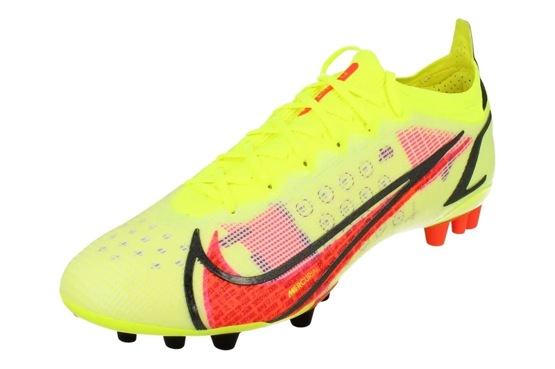 Nike Unisex Vapor 14 Elite AG Soccer Shoe, Volt/BRT Crimson-Black, 5 UK