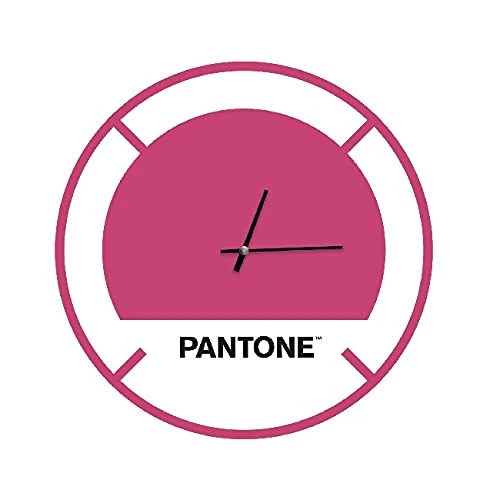 Homemania Round Wall Clock for Living Room Kitchen Office Pink White Black Metal 40 x 0.15 x 40 cm, Dimension du Produit: L40xP0,15xA40 cm, 1 kg - Image 1