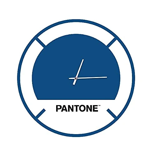 Homemania Round Wall Clock for Living Room Kitchen Office Blue White Black Metal 40 x 0.15 x 40 cm, Dimension du Produit: L40xP0,15xA40 cm, 1 kg