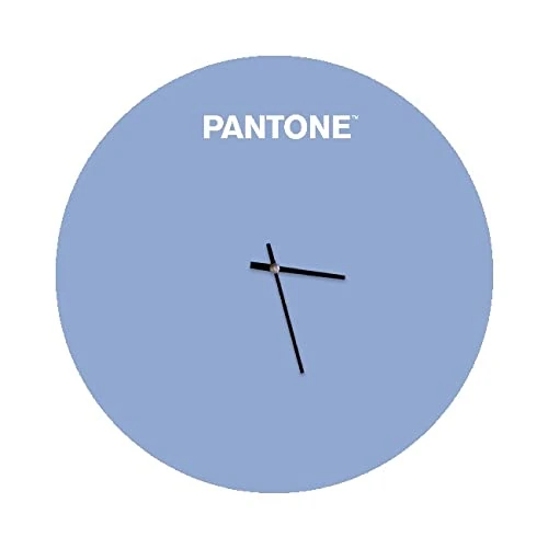 Homemania Sunrise Round Wall Clock for Living Room, Kitchen, Office, Blue, White, Metal, 40 x 0.15 x 40 cm, Dimension du Produit: L40xP0,15xA40 cm, 1,5 kg