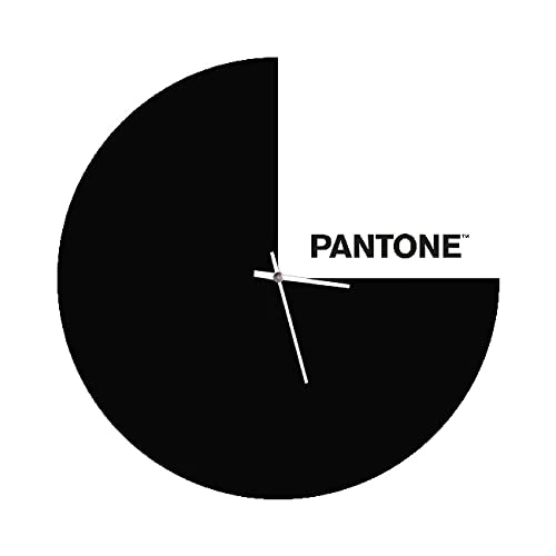 Pantone by Homemania Homemania Slice Wall Decoration Round Clock for Living Room Kitchen Office Black White Metal 40 x 0.15 x 40 cm, Dimension du Produit: L40xP0,15xA40 cm, 1,6 kg