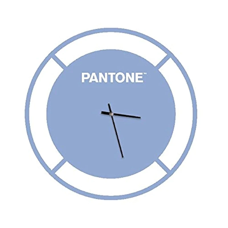 Homemania Round Wall Clock for Living Room Kitchen Office Blue White Metal 40 x 0.15 x 40 cm, Dimension du Produit: L40xP0,15xA40 cm, 1 kg