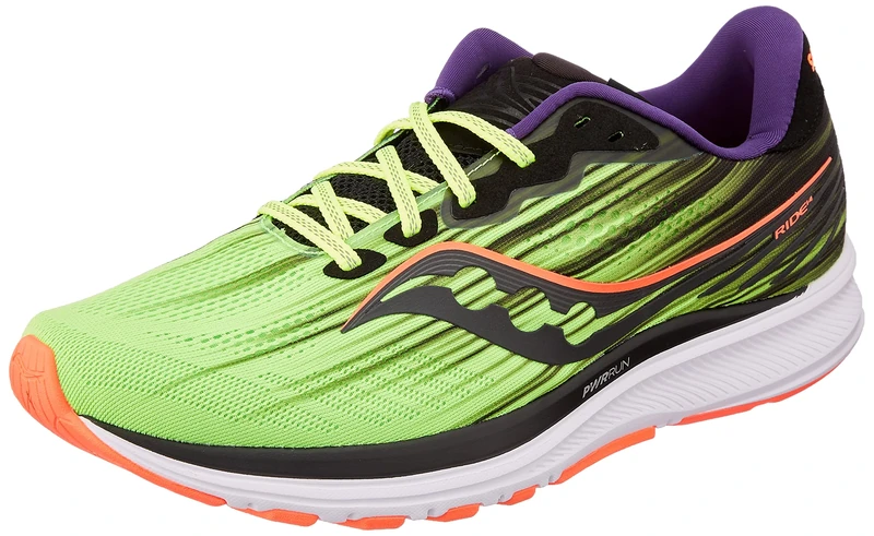 Saucony Ride 14 Vizipro Running Shoes - AW21 Green Black