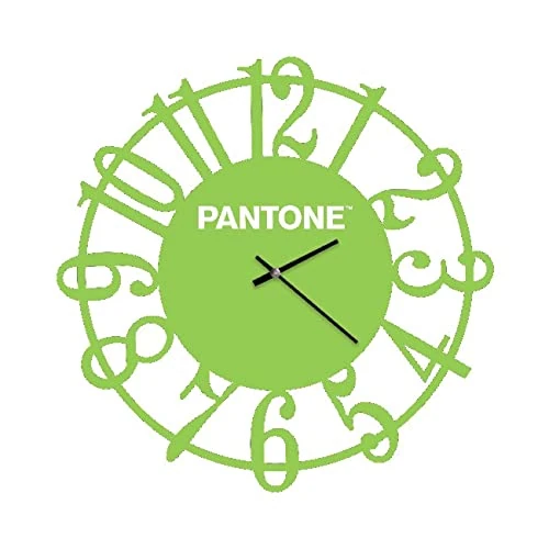 Homemania Round Wall Clock for Living Room Kitchen Office Green White Metal 40 x 0.15 x 40 cm, Dimension du Produit: L40xP0,15xA40 cm, 0,8 kg - Image 1