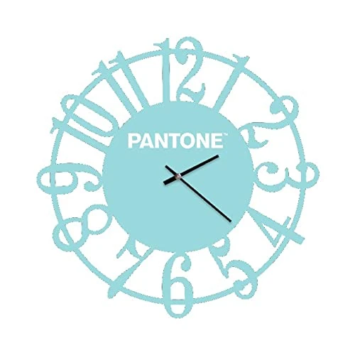 Homemania Lens Wall Clock - Wall Decoration Round for Living Room Kitchen Office Blue White Metal 40 x 0.15 x 40 cm