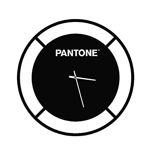Homemania Round Wall Clock for Living Room Kitchen Office Black White Metal 40 x 0.15 x 40 cm, Dimension du Produit: L40xP0,15xA40 cm, 1 kg - Image 1