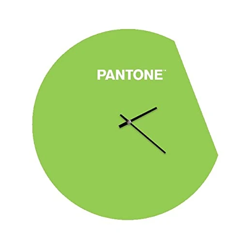 Homemania Moon Round Wall Clock for Living Room Kitchen Office Green White Metal 40 x 0.15 x 40 cm, Dimension du Produit: L40xP0,15xA40 cm, 1,4 kg - Image 1