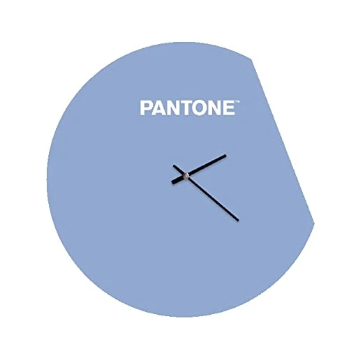 Homemania Moon Wall Clock for Living Room, Kitchen, Office, Blue, White, Metal, 40 x 0.15 x 40 cm, Dimension du Produit: L40xP0,15xA40 cm, 1,4 kg - Image 1