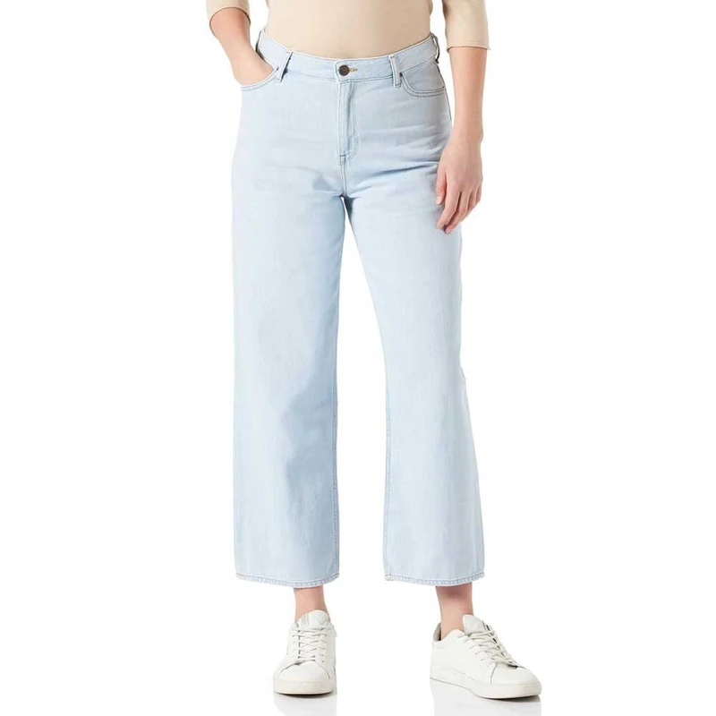 Lee Women's Wide Leg Long Jeans, Light Fallon, 44 IT (30W/35L)