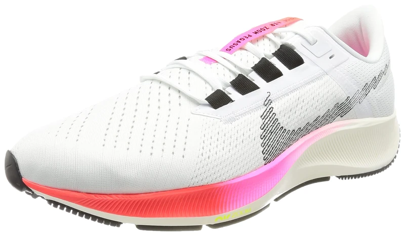 NIKE Men's Air Zoom Pegasus 38 Running Shoe, White Bright Crimson Volt, 10.5 UK - Image 1