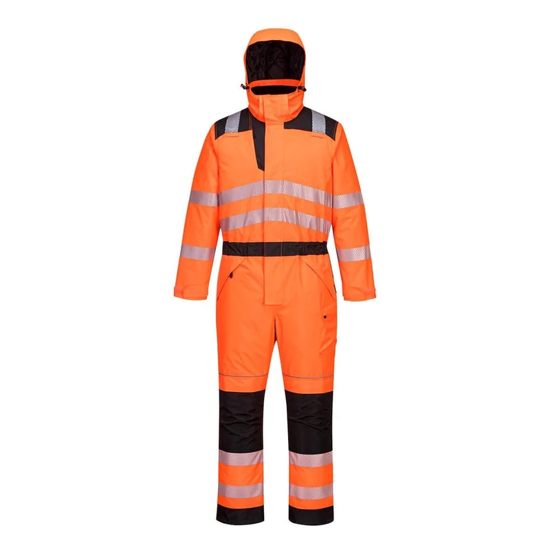 Portwest PW3 Hi-Vis Winter Coverall, Orange/Black, Size: Medium