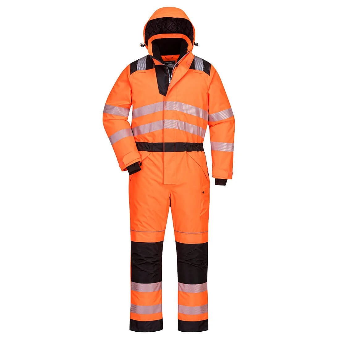 Portwest PW3 Hi-Vis Winter Coverall, Orange/Black, Size: Large