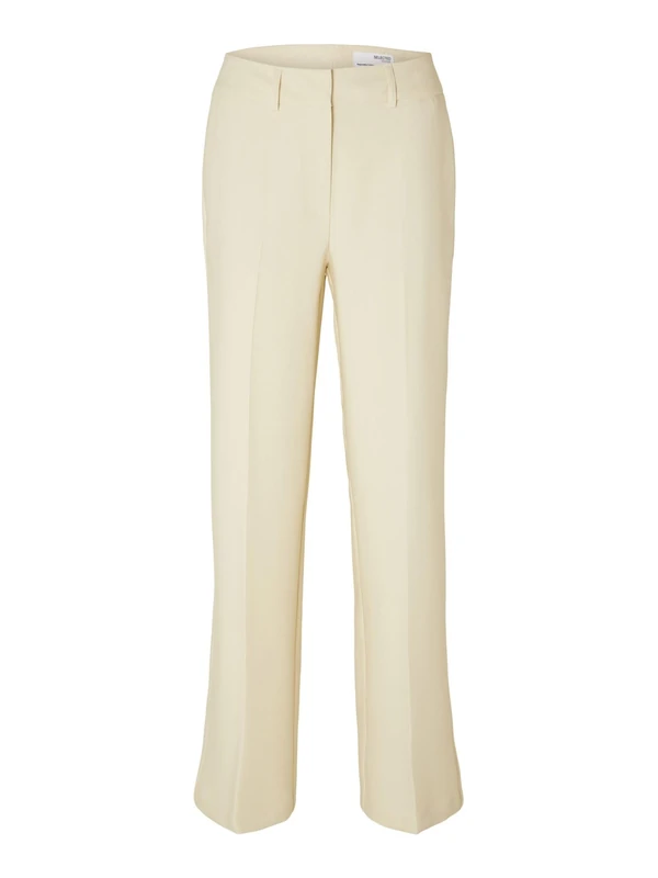 SELECTED FEMME Women's Slfrita Mw Wide Pant Birch Noos Fabric Trousers, 8