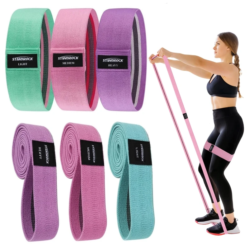 STANDROCK Resistance Bands for Working Out,6pcs Fabirc Resistance Band Set | 3pcs Booty Bands 3pcs Long Resistance Bands | Full Body Elastic Bands for Exercise Bands Workout Bands Resistance