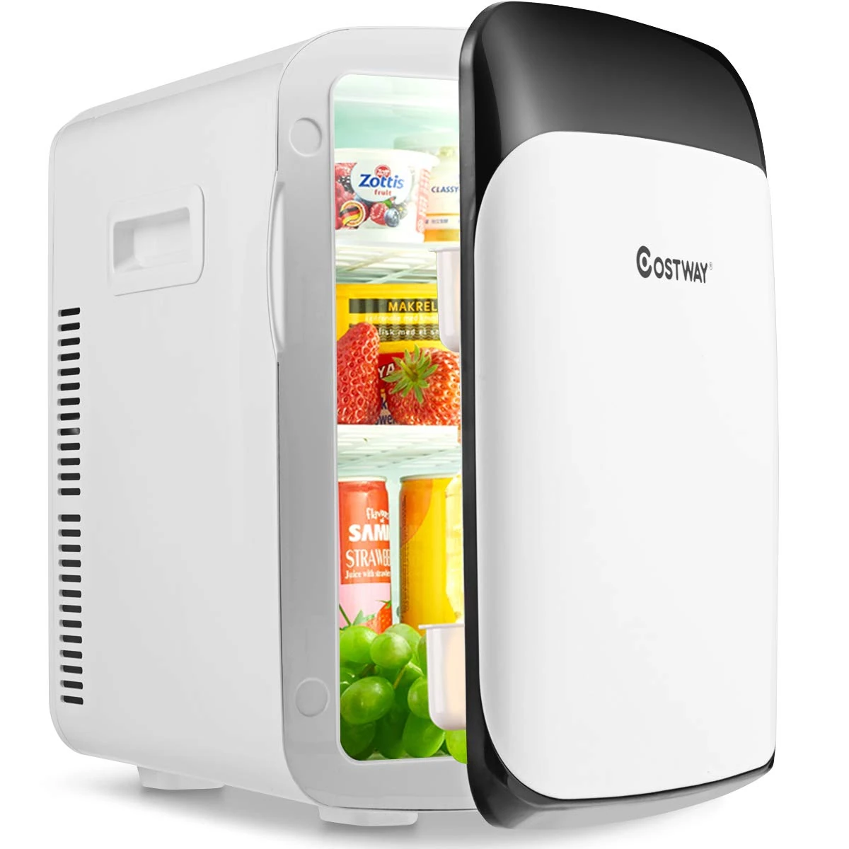 COSTWAY Mini Fridge, 15L Portable AC/DC Powered Cooler & Warmer with Removable Inner Shelves, Counter Top Small Fridges for Homes Offices Dorms Cars