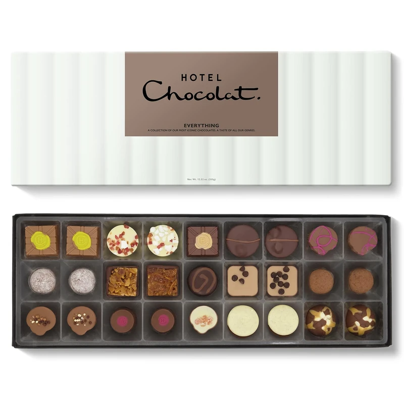 Hotel Chocolat Everything Sleekster Chocolate Gift Box. 355g. Milk, White and Dark Chocolates ideal for Birthday, Thank You, Anniversary. Christmas 2025. gifts for her, gifts for men.