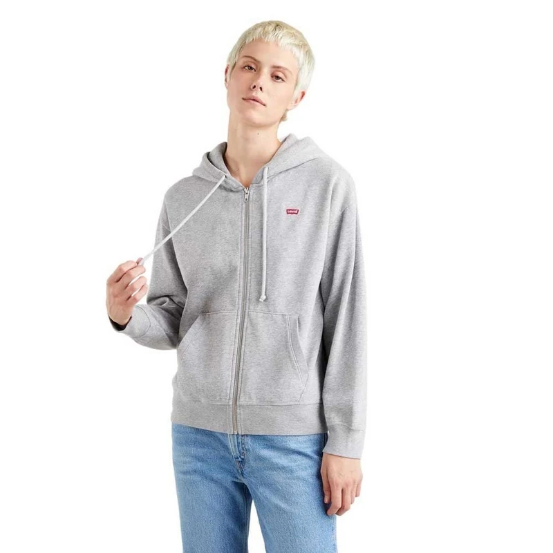 Levi's Women's Standard Zip Sweatshirt Hoodie, Starstruck Heather Grey, XS