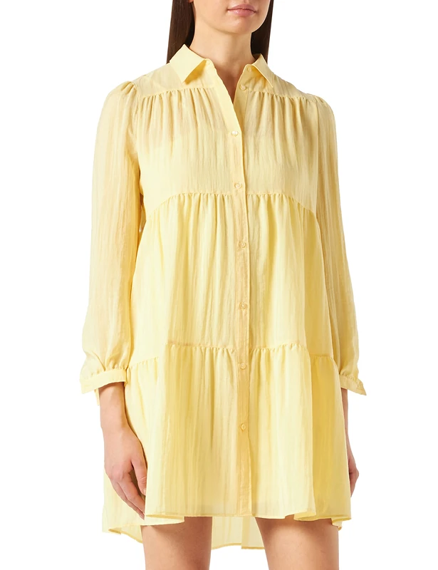 HUGO Women's Karu Dress, Light/Pastel Yellow744, 42