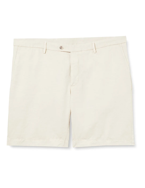 HACKETT LONDON Men's Cotton Linen Shorts, Grey (Rainy Day), 32
