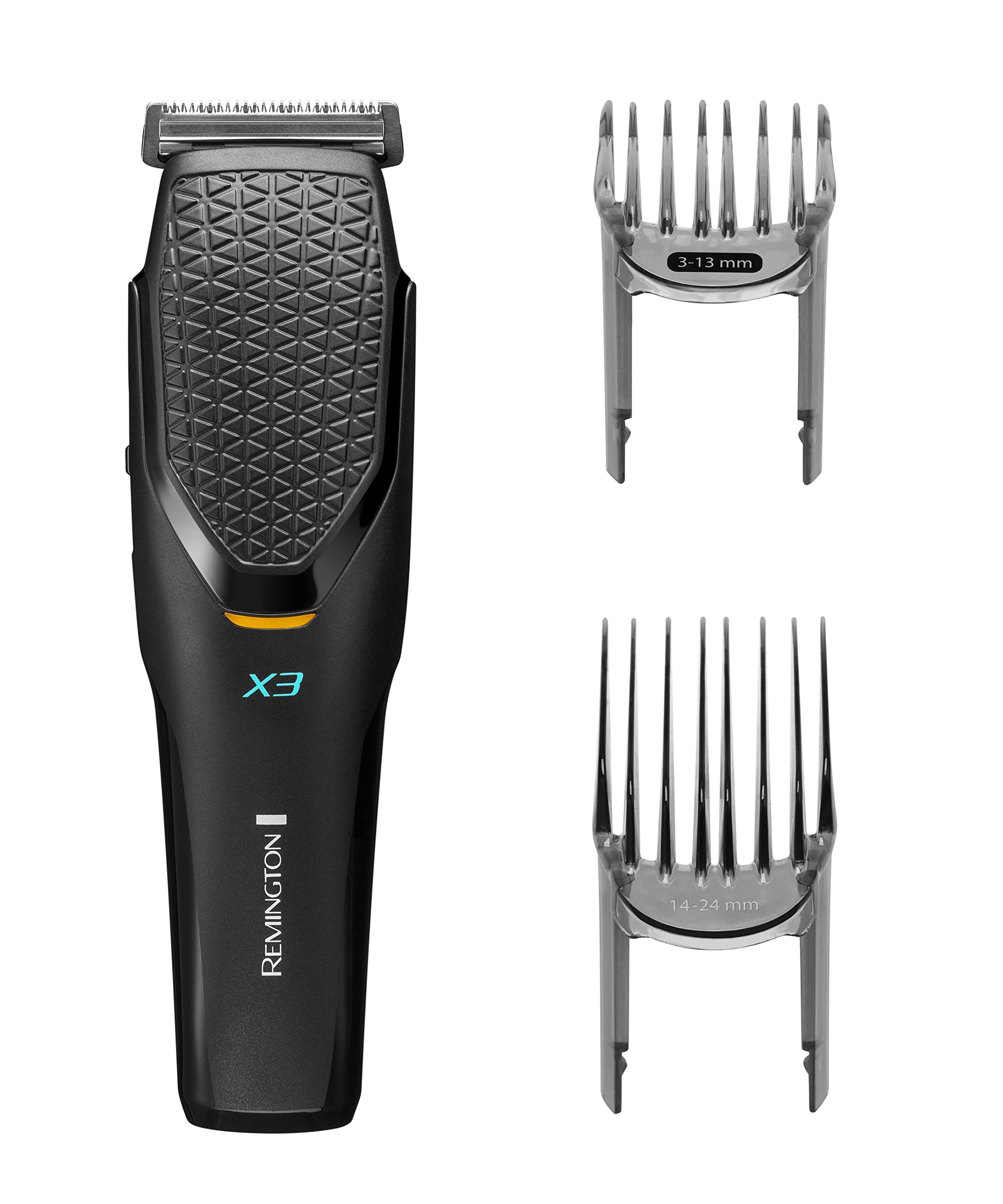 Remington Professional X3 Hair Trimmer - 2 Adjustable Combs (3-24 mm), Japanese Stainless Steel Blades, Mains/Battery Operated