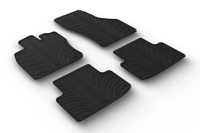 GLEDRING Set of Rubber Mats Compatible with Cupra Formentor 2020 Onwards (T Profile 4-Piece + Mounting Clips)