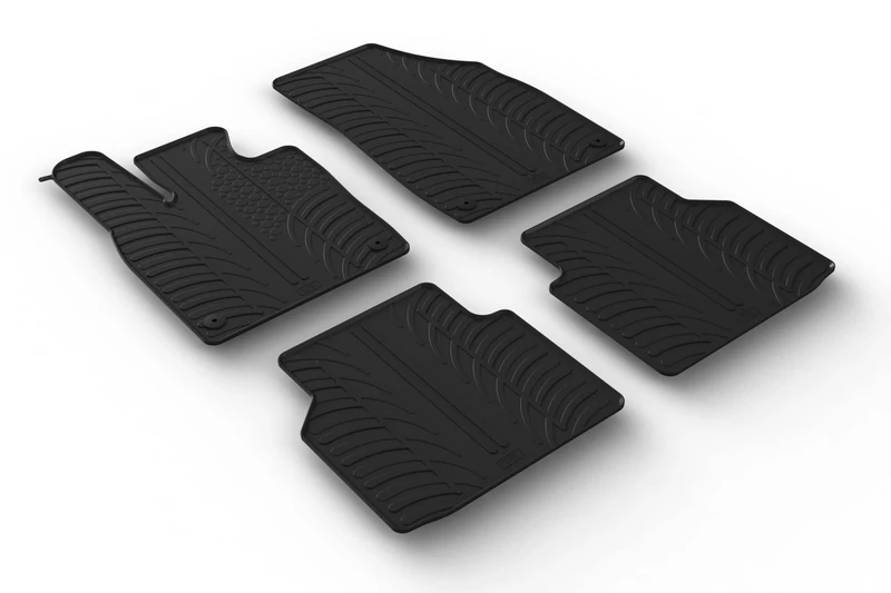 GLEDRING GL 0659 Set of Rubber Mats Suitable for Volkswagen ID.4 2020-(T Profile 4 Pieces + Mounting Clips) Black