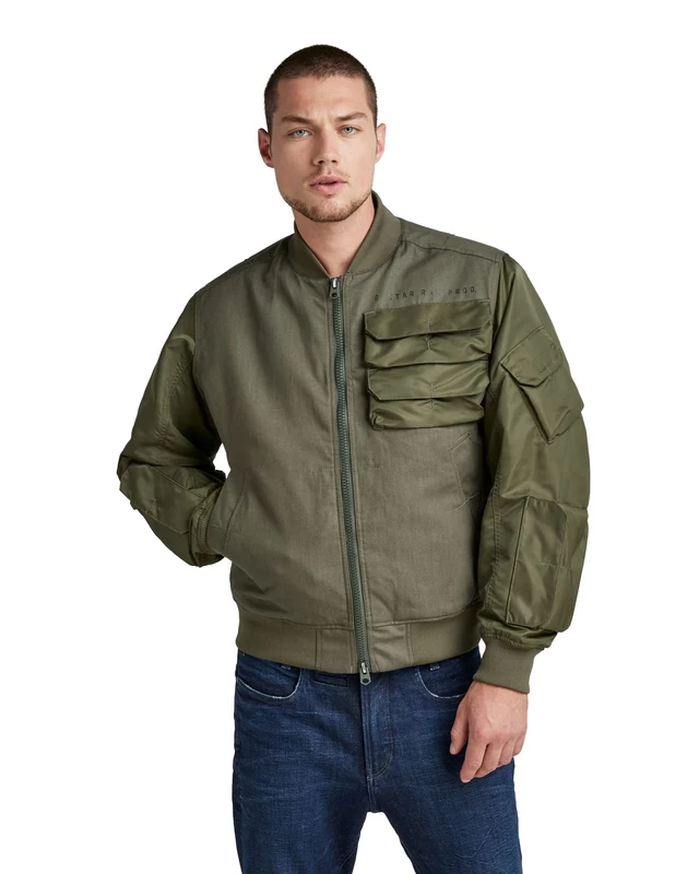 G-Star Men's Chest Pocket PM Bomber, Green (shadow olive D21054-C143-B230), XS