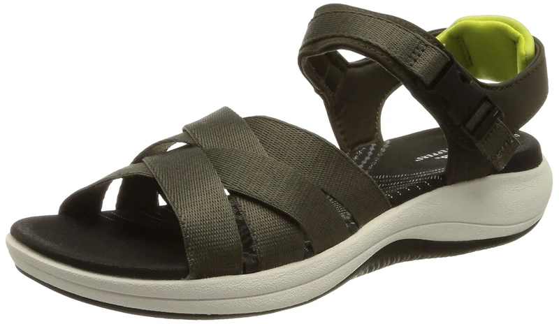 Clarks Womens Mira Tide Sandal, Dark Olive, 6 UK - Image 1