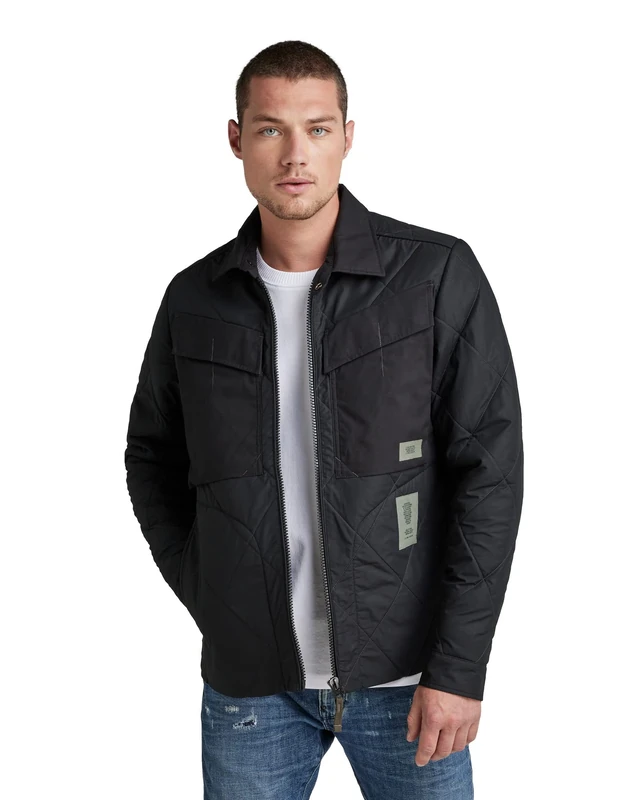 G-Star Men's Waffle Jacket, Black (dk black D21058-C442-6484), S