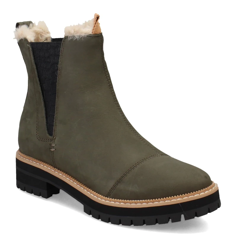TOMS Women's Dakota Chelsea Boot, Water Resistant Tarmac Olive Oiled Nubuck, 10 UK