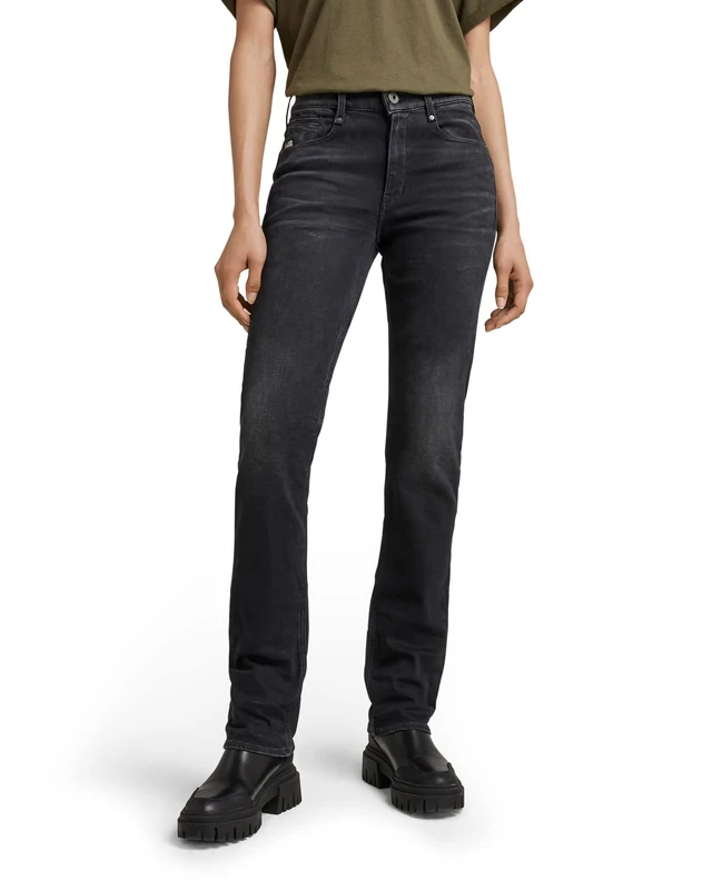 G-Star Women's Noxer Straight Jeans, Grey (worn in black onyx D17192-C910-C942), 25W / 30L