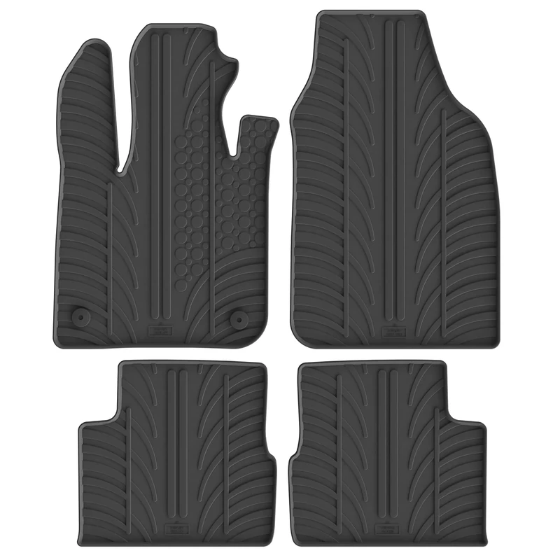 GLEDRING 0583 Floor Mat Set Rubber Mats Front and Rear Mats Black