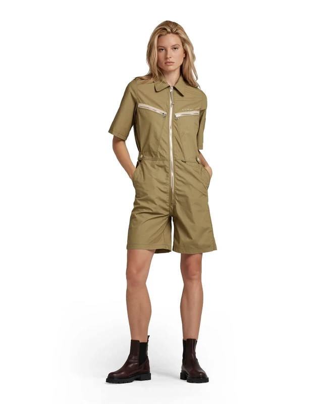 G-Star Women's Multi Zip Playsuit, Green (fresh army green D21368-A790-9822), S