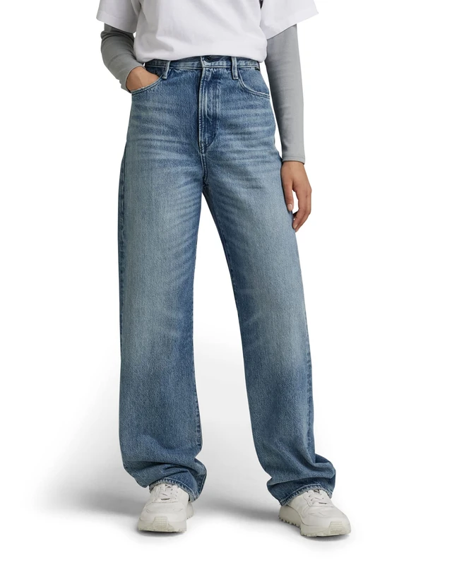 G-Star Women's Tedie Ultra High Straight Jeans, Blue (sun faded air force blue D21196-C967-C947), 25W / 32L