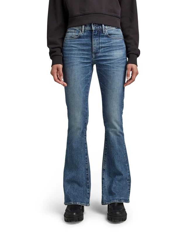 G-STAR 3301 Flare Jeans Skinny Flare Women's , Blue (Faded Cascade D21290-c052-c606) , 25W / 32L