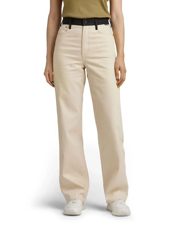 G-Star Women's Tedie Ultra High Straight PM Jeans, Beige (ecru D20999-C525-159), 28W / 34L