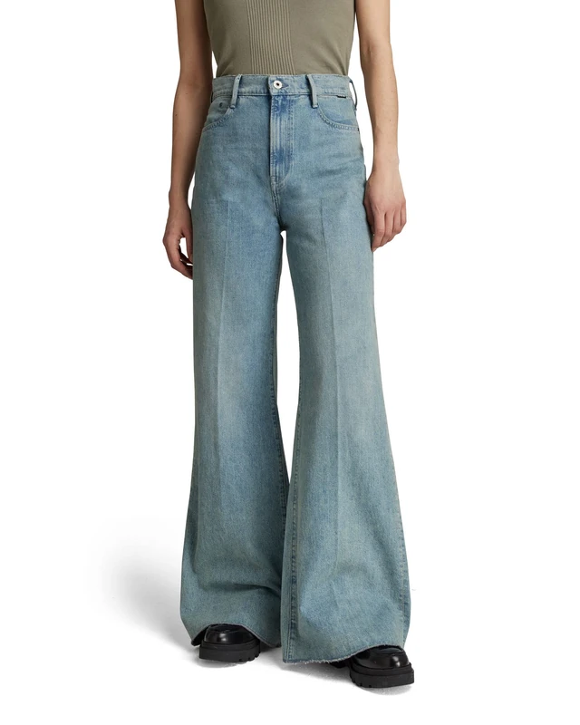 G-Star Women's Deck Ultra High Wide Leg Jeans, Blue (vintage hawaiian ocean D20987-C966-C949), 26W / 30L