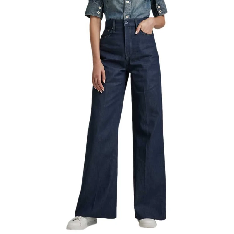 G-Star Women's Deck Ultra High Wide Leg Jeans, Blue (raw denim D20987-C970-001), 24W / 30L