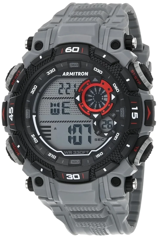 Armitron Sport Men's Digital Chronograph Resin Strap Watch, 40/8397, Grey, 40/8397RGY