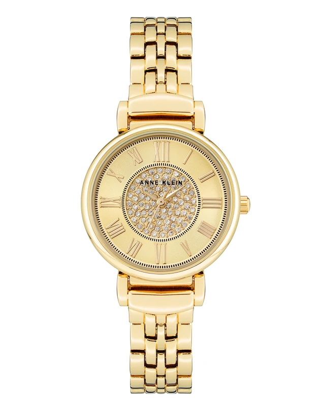 Anne Klein Women's Bracelet Watch, Gold/Crystals