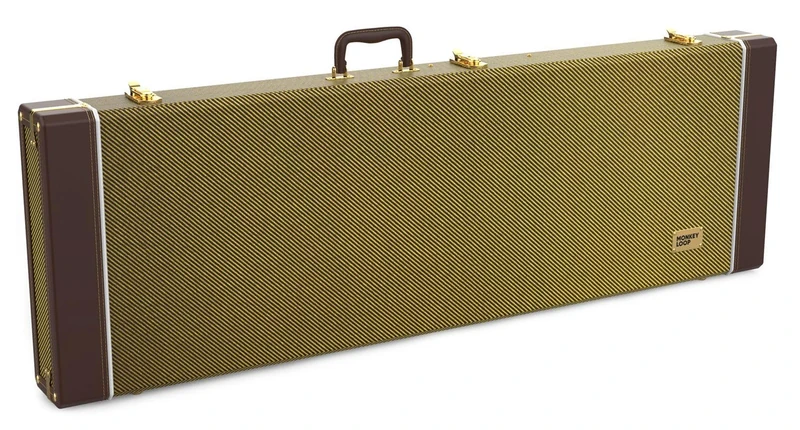 MONKEY LOOP Woodland Tweed - Wooden Case for Electric Guitar - Rigid Guitar Case - Interior Accessory Pocket - Ergonomic Handle with Comfortable Grip - Classic Design