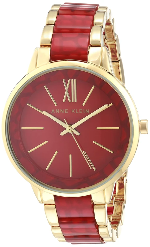 Anne Klein Women's Gold and Red Resin Bracelet Watch AK/1412RDGB