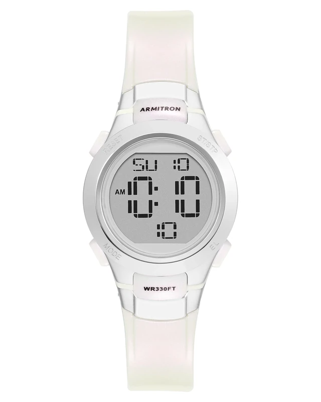 Armitron Sport Women's Digital Chronograph Resin Strap Watch, White